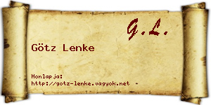Götz Lenke névjegykártya